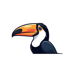 Naklejka premium Cute Toucan Bird Cartoon Illustration, Vibrant Tropical Wildlife