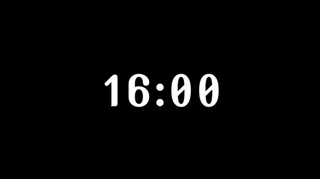 Clear digital display of 1600 set against a plain black background, indicating a specific hour for daily routines, appointments, or event scheduling, ideal for clocks and timelines