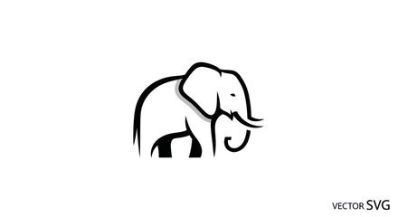 Obraz premium Minimalist Elephant Logo Design - Vector Art