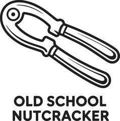 Obraz premium Old school nutcracker vector illustration vintage metal tool design on transparent background