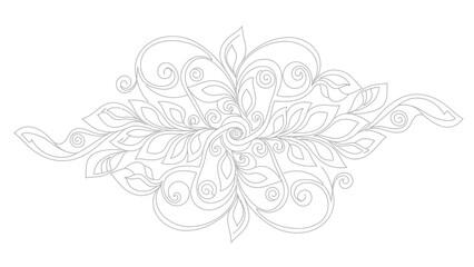 Elegant Swirls and Leaves Floral Ornament - Decorative Design Element