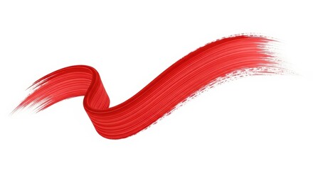 Red Abstract Brush Stroke Isolated on White Background