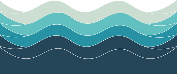 Stylized Ocean Waves Illustration