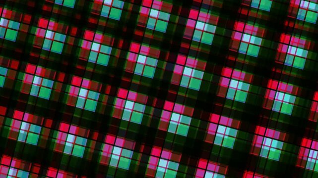 Vibrant colorful pixel pattern fills the screen with red, green, blue, and black hues in ino 35