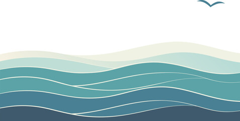 Stylized Ocean Waves Illustration