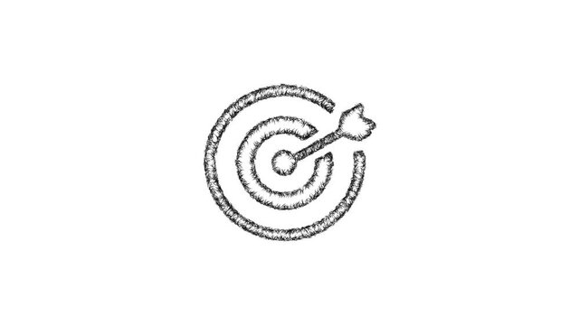 Sketch target icon animation - smooth progressive reveal