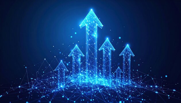 Digital Arrows Pointing Upward - A Symbol of Growth and Progress.