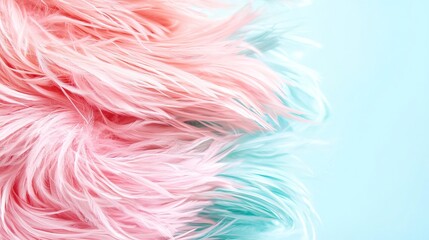Obraz premium Soft Pink and Aqua Fur Texture for Background or Fashion Designs
