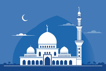 Naklejka premium Mosque Dome And Minaret Bold Royal Creative Visual Perfect for Editorial Content