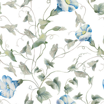 Easter seamless floral pattern in watercolor style. Watercolor flowers.