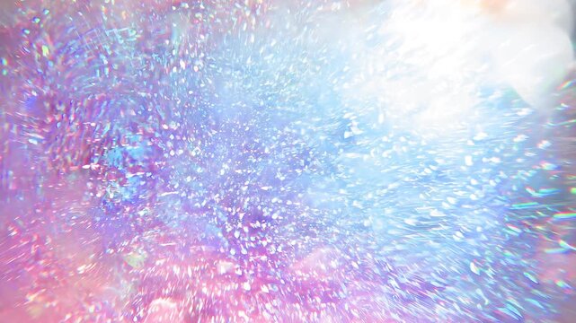 Sunlight Through the Thickness of Ice. The sunset light penetrates through the ice layer, creating bizarre light effects in the multitude of air bubbles