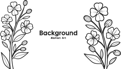 Symmetrical Floral Line Art Background Illustration