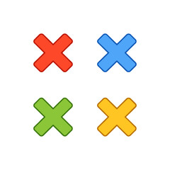 Obraz premium Crosses 3D set icons vector Vector set of 3D colored isolated icons