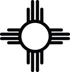 Fototapeta premium sun symbol icon in bold black geometric style