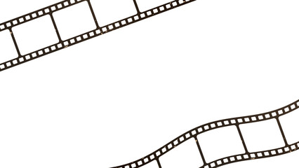 Fototapeta premium old camera film strips border fram on transparent background,png retro vintage isolated overlay design element