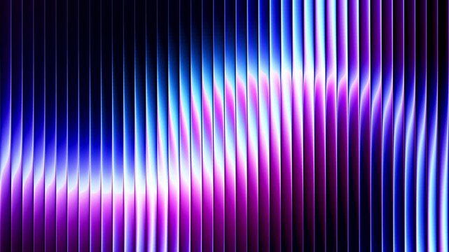 Futuristic smooth neon rings in rotational motion through ribbed glass. Dynamic luminous rings in continuous rotation and refractive glass distortion for creative digital projects. Seamless loop. 4K