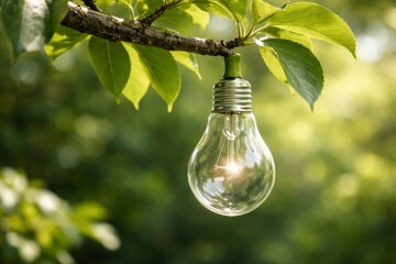Light Bulb Growing on Tree &ndash; Innovation Concept