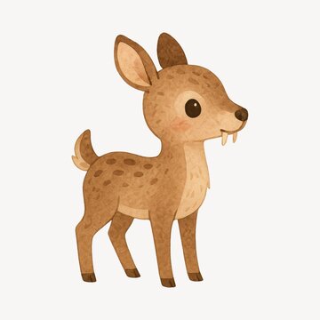 Cute cartoon fanged deer illustration.