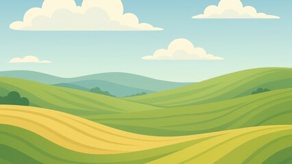 Obraz premium Serene rolling hills landscape.