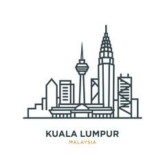 Kuala Lumpur City Skyline with iconic skyscrapers and modern architecture