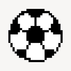 Pixelated soccer ball illustration.