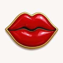 Fototapeta premium Glossy red lips art