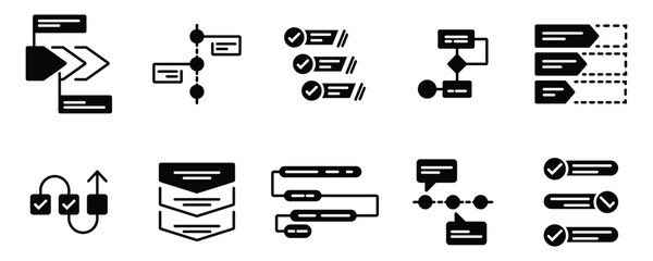 Workflow Diagram and Process Flow Icon Set © zayn