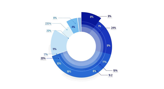 Concentric circles representing data and analysis on a white background