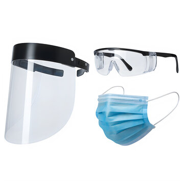 Face shield safety glasses protective masks personal protective equipment