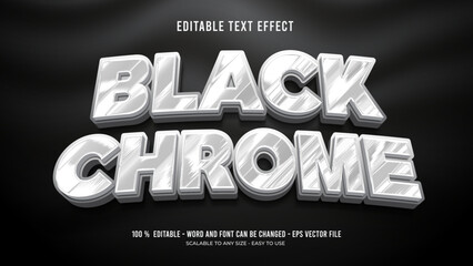 black chrome editable text effect 3d	