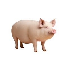 Realistic Pig Illustration on White Background