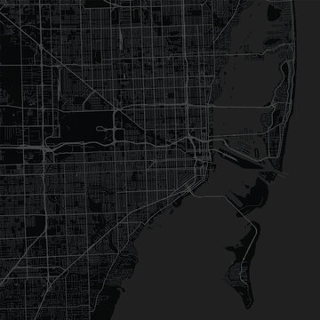 Miami City Map Sophisticated Geometric Urban Topography Showcasing Meticulous Linework, Ideal for Elegant Scandinavian Wall Art and Modern Interior Settings, emphasizing refined linework.