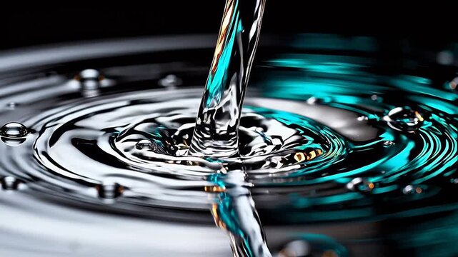 Water drop creating ripples