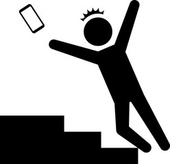 スマホを見ていて階段につまずく人