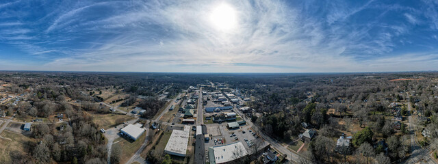 Panoramic view of county seat, York in South Carolina
