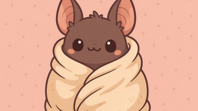 Adorable bat wrapped snugly wallpaper for desktop