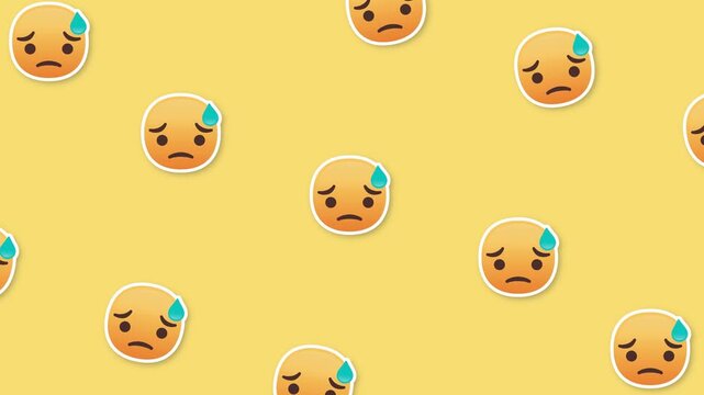 A yellow background with multiple angry face emojis