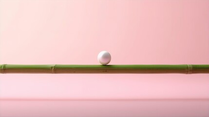 3D Bamboo Stick Balancing White Pearl Center