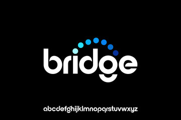 Obraz premium Modern Bridge Logo Design with Abstract Dots and Typography.