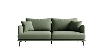Fototapeta premium Png image of modern green sofa furniture design in png format