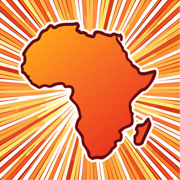 Illustration stylis&eacute;e du continent africain en orange