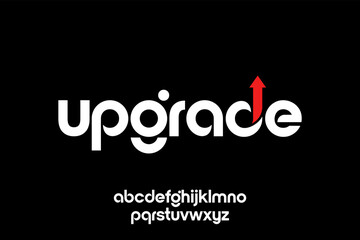 Obraz premium Upgrade word with upward arrow symbol.