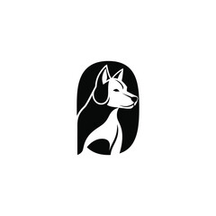 Obraz premium A minimalist illustration of a dog's profile, in a simple, modern style