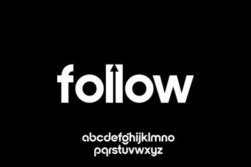 Obraz premium Modern Typography Design Featuring the Word Follow with an Upward Arrow.
