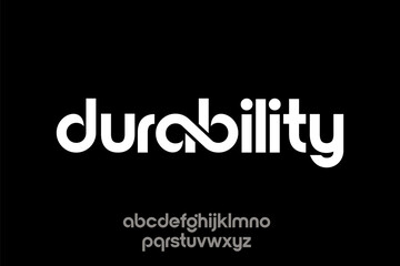 Obraz premium Modern Typography Design Featuring the Word Durability with Infinity Symbol.
