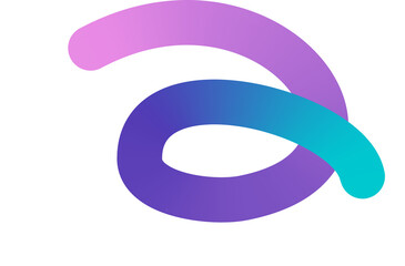 Color gradient line shape. Abstract element colorful neon wave shape. Gradient swirl ribbon. Fluid squiggly dynamic spiral element with neon flow for design banner flyer