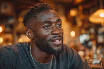 well-dressed man is sitting in restaurant or cafe. He's wearing nice suit. man is talking animatedly and giving an interview. Business meeting of business partners. portrait of man in close-up.