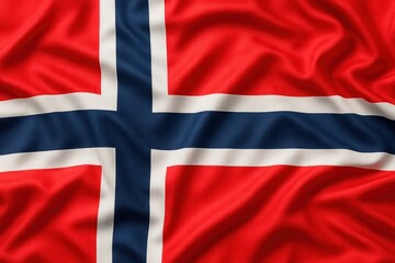 Fototapeta premium Norwegian flag vibrant fabric
