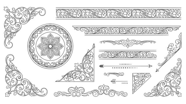 Ornament frame with vintage certificate design elements