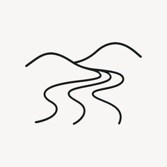 Minimalist winding road illustration.